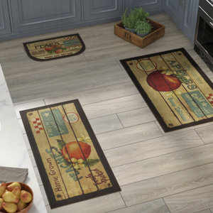 Corrine 3 Piece Fruit Crate Kitchen Mat Set