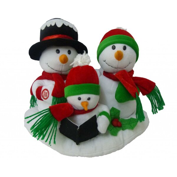 Singing Snowman Family Trio Musical Plush Toy with Motion by The Holiday Aisle
