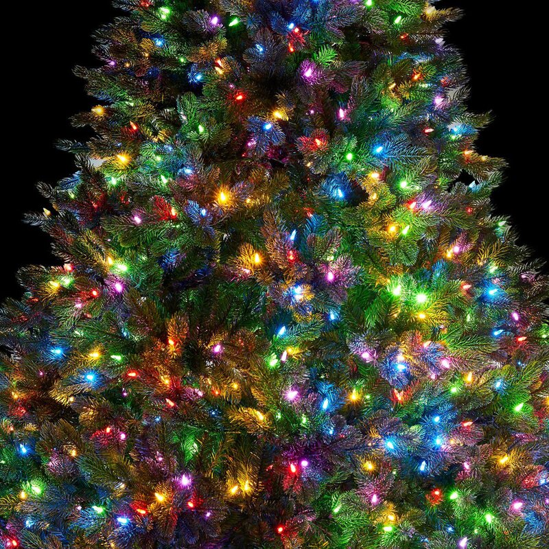ALEKO Multi-Colored Pre-Lit Artificial Bluetooth Musical Christmas Tree 6' Green 