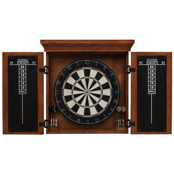 American Heritage Guinness Dartboard Cabinet Set Reviews Wayfair Ca