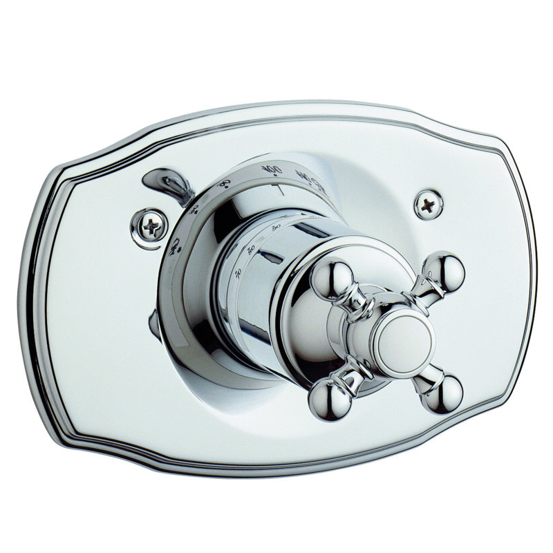 Grohe Geneva Thermostatic Trim with Cross Handle & Reviews Wayfair