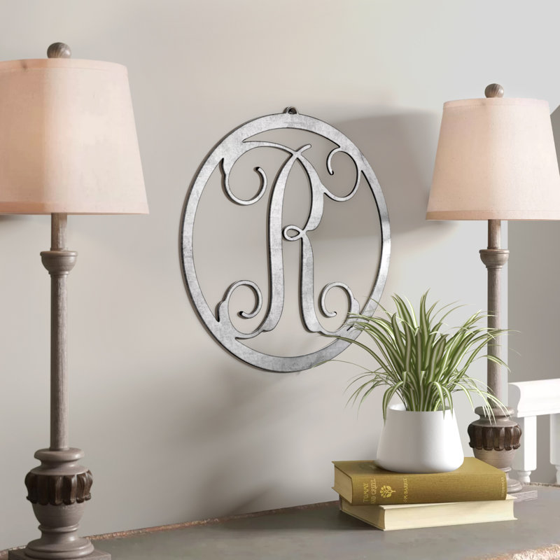 Charlton Home Metal Single Letter Circle Monogram Wall Decor Letter Circle Monogram Wall Decor