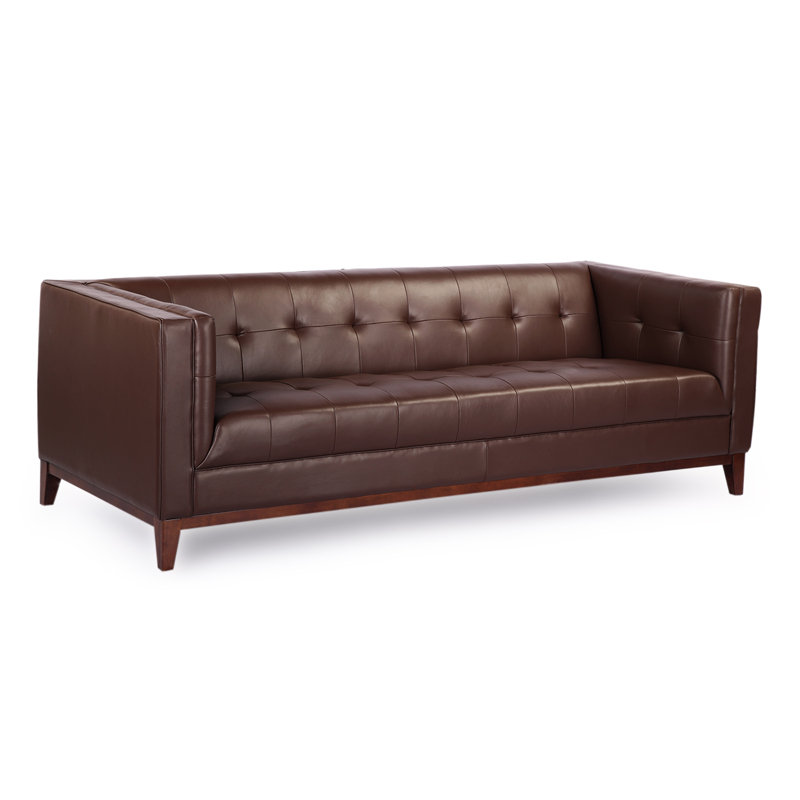 Kardiel Harrison Mid Century Modern Loft Leather Chesterfield Sofa
