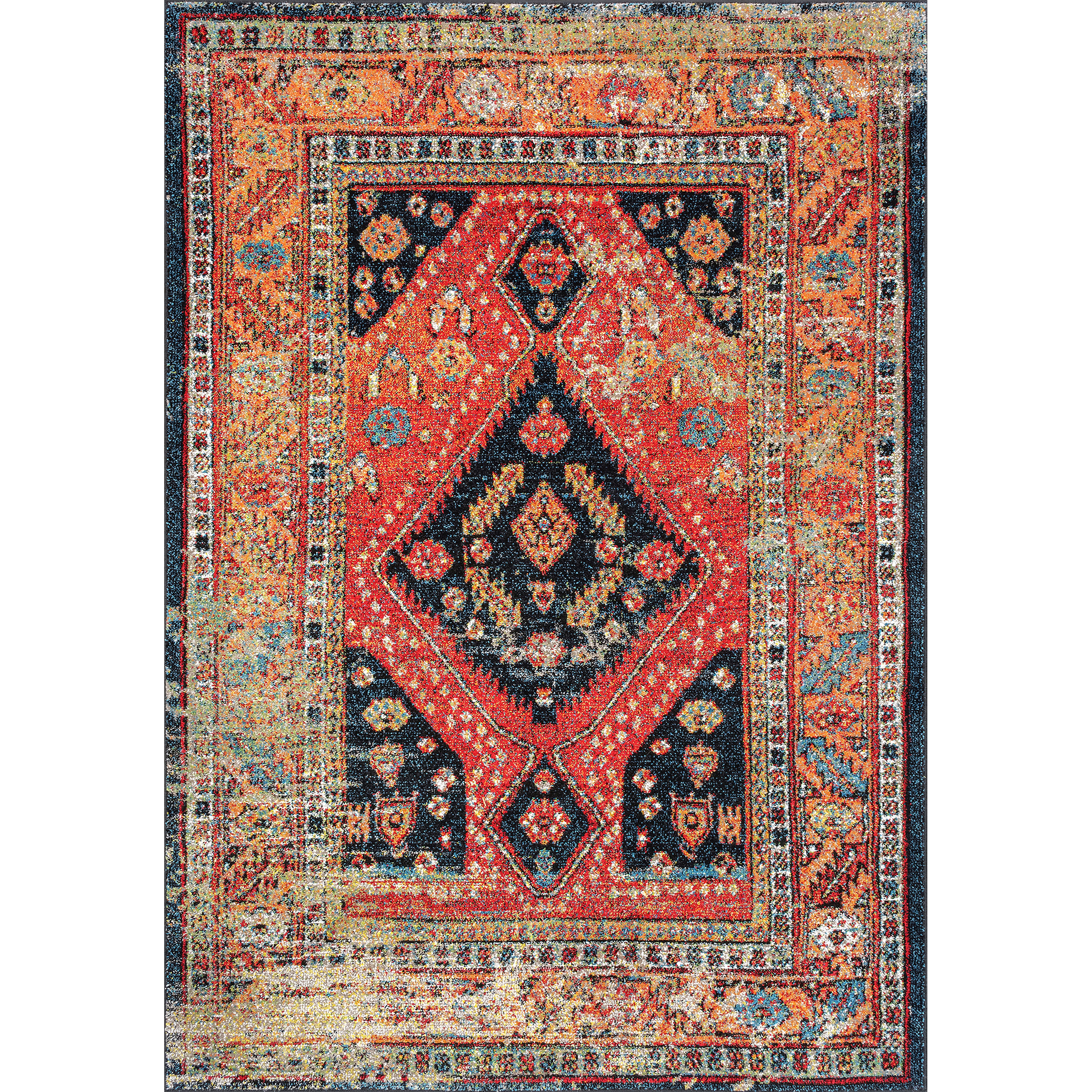 World Menagerie Maser Red Orange Black Indoor Outdoor Area Rug World Menagerie Maser Red Orange Black