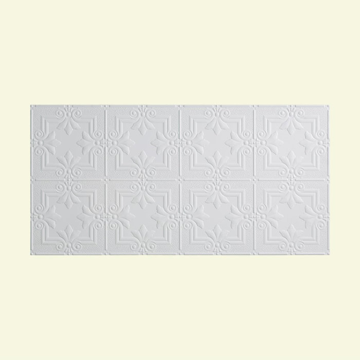 Regalia 2 Ft X 4 Ft Glue Up Ceiling Tile In Gloss White