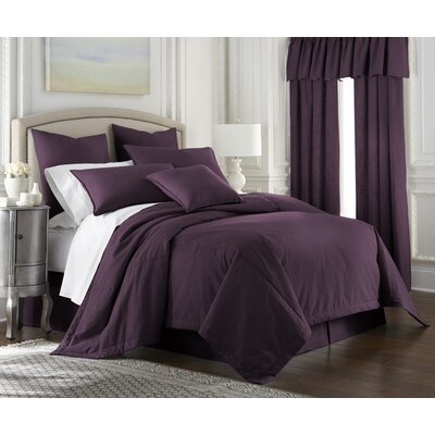 Senoia Duvet Cover Eider Ivory Color Eggplant Size King