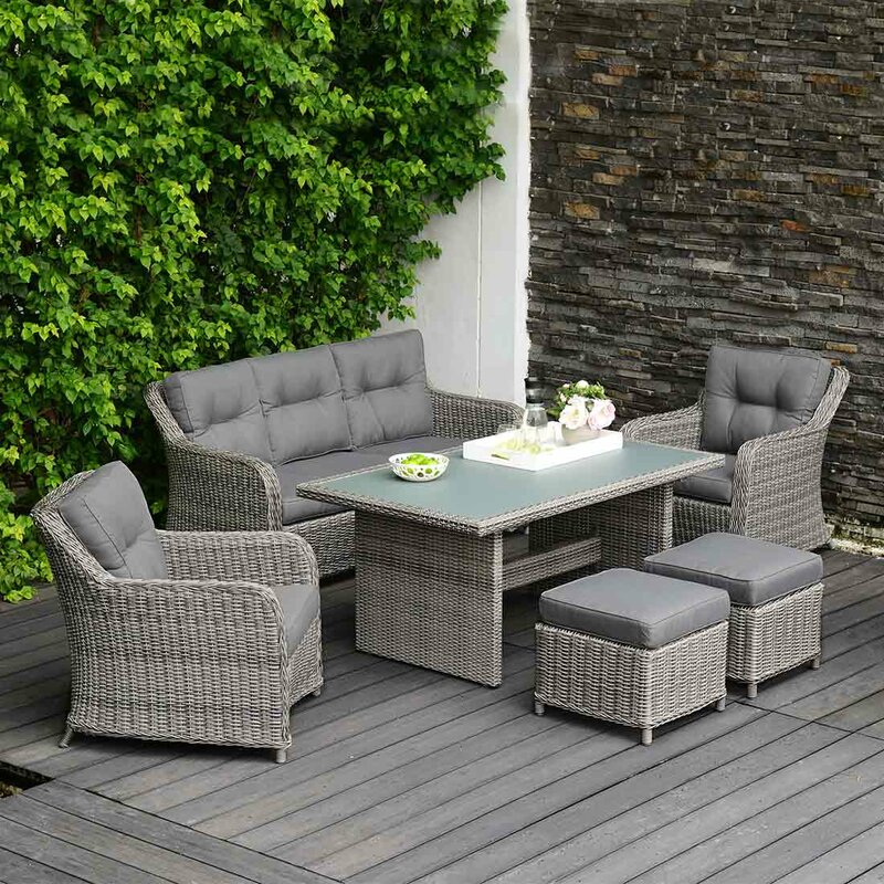 Garten Living 7Sitzer LoungeSet Hauck aus Polyrattan mit