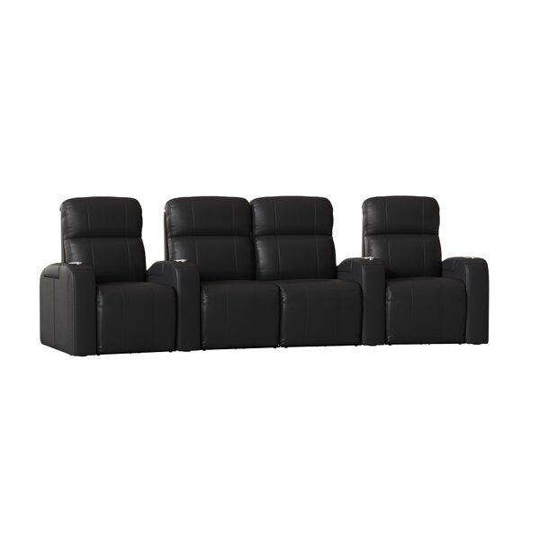 Home Theater Row Curved Seating With Chaise Footrest (Row Of 4) By Latitude Run