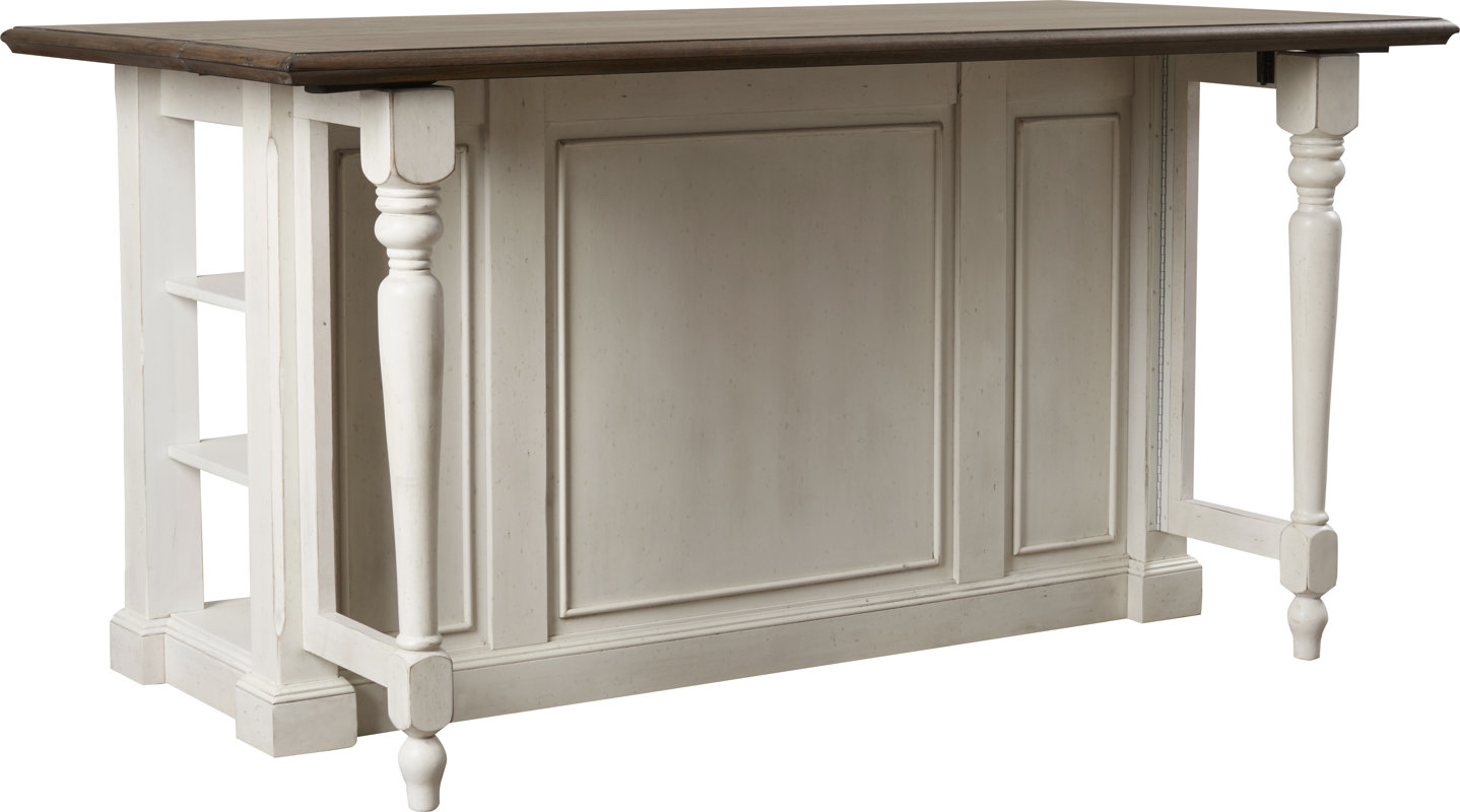 August Grove Almira Kitchen Island with Wood Top & Reviews Wayfair