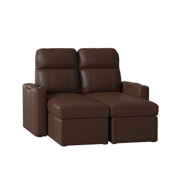 Compare Price Leather Leather Home Theater Loveseat  (Row Of 2) (Set Of 2)