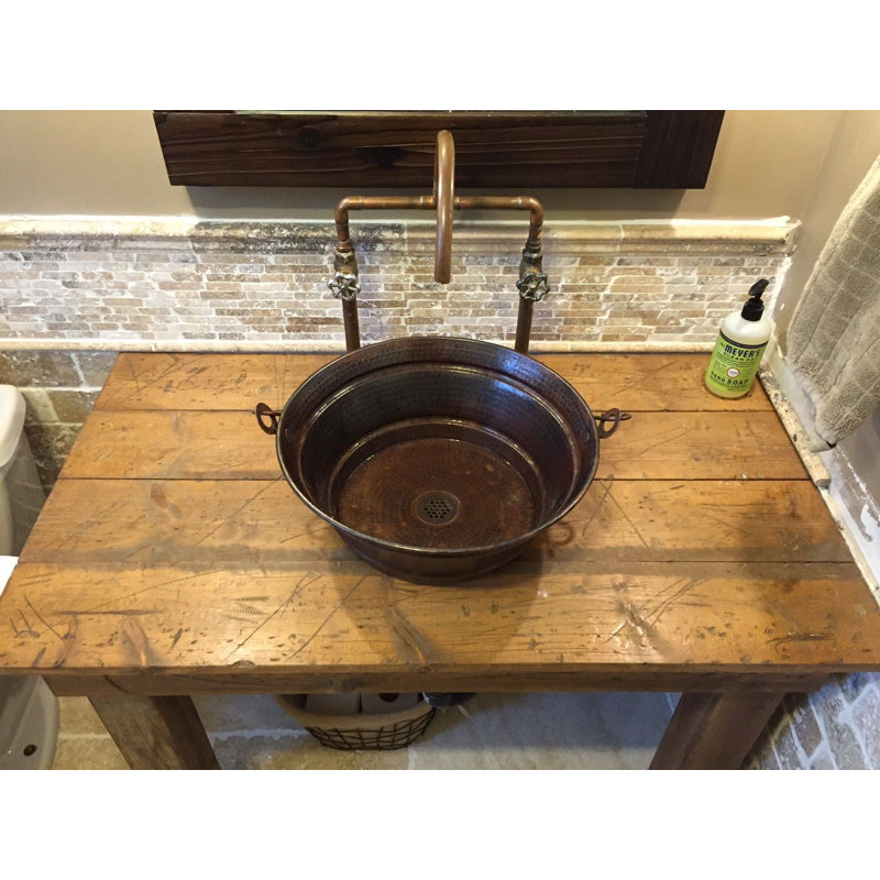 Simplycopper Bucket Metal Circular Vessel Bathroom Sink Wayfair Simplycopper Bucket Metal Circular