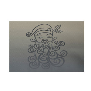 Santa Baby Decorative Holiday Ombre Print Gray Indoor/Outdoor Area Rug