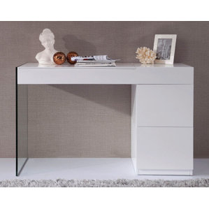 Calmar Modern Floating Glass Vanity with Mirror by Wade Logan