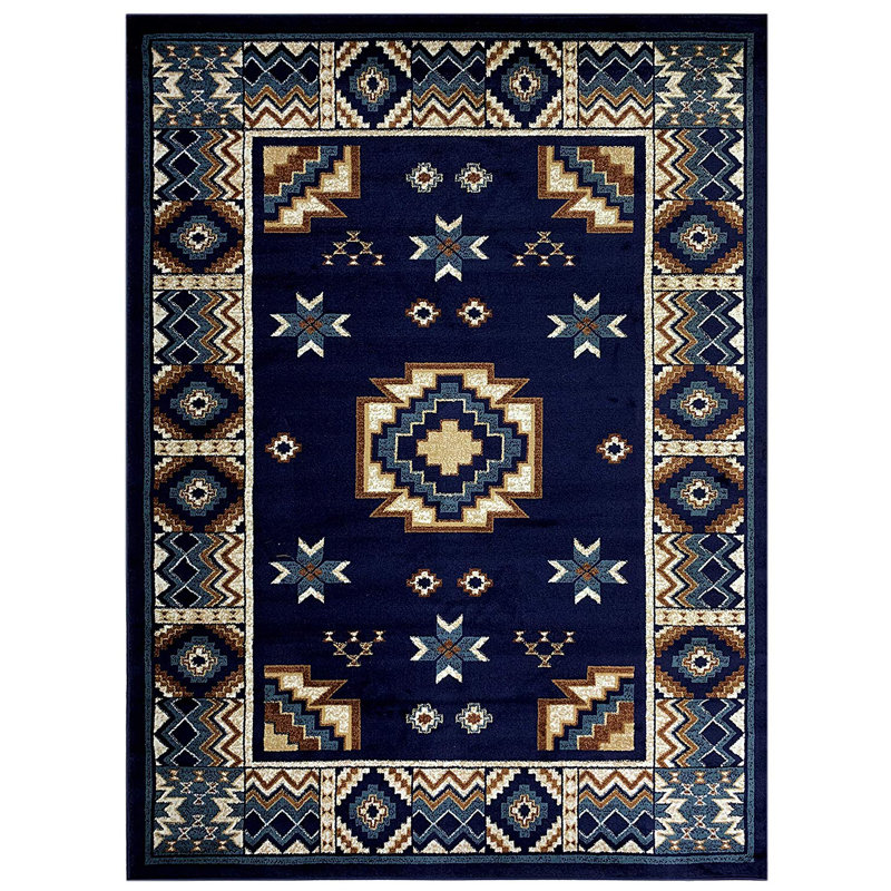 Millwood Pines Seagirt Southwestern Native American Dark Blue/Cream