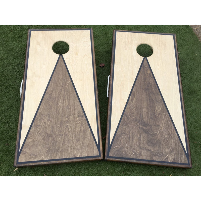 Westgeorgiacornhole Dual Stained Triangle Cornhole Board With Toss