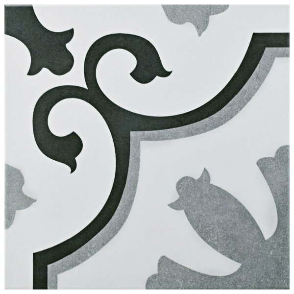 Nouvelle 12.38 x 12.38 Ceramic Field Tile in Gray/White by EliteTile
