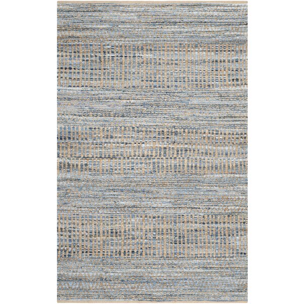 Kellar Hand-Woven Natural/Blue Area Rug by Beachcrest Home