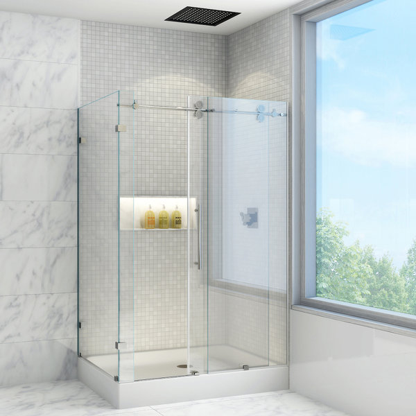 Frameless Sliding Shower Doors vigo winslow 36 x 48-in. frameless sliding shower enclosure with Frameless Sliding Shower Doors vigo winslow 36 x 48-in. frameless sliding shower enclosure with