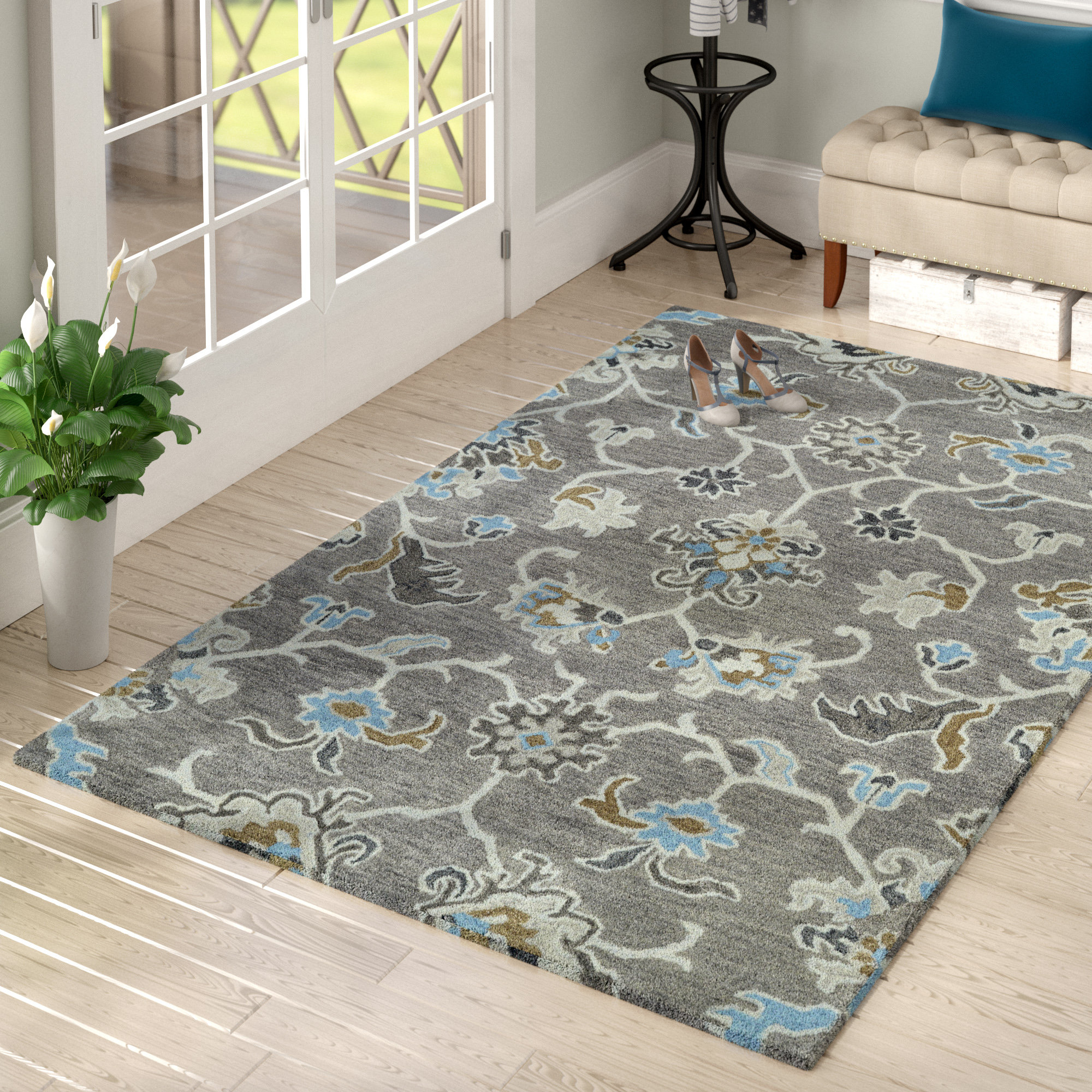 Charlton Home Casper Gray Tufted Wool Area Rug Reviews Wayfair Casper Gray Tufted Wool Area Rug