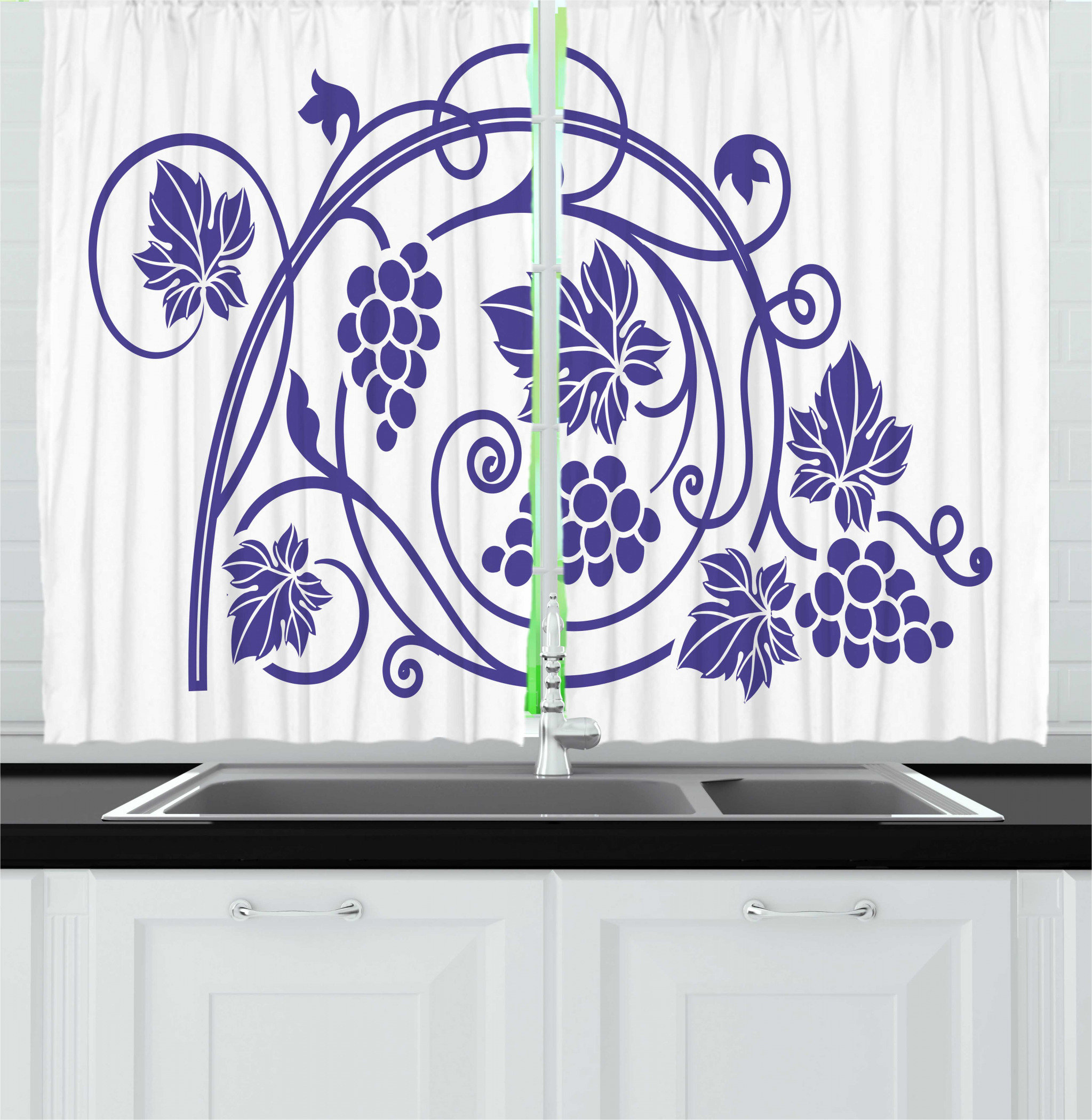 East Urban Home 2 Piece Vines Monotone Grapes Leaves Branches