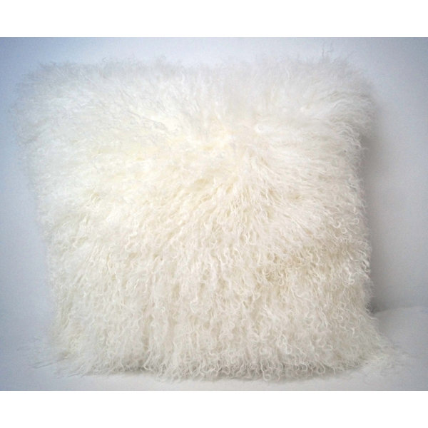 Trophy Room Stuff Tibetan Lamb Fur Throw Pillow Reviews Wayfair