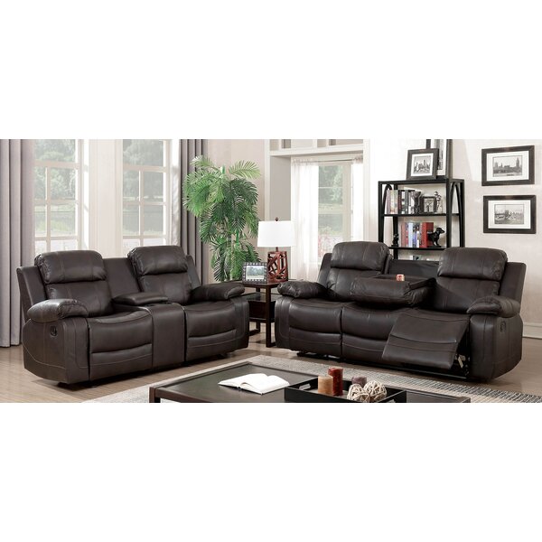 Helfrich Contemporary Leather Manual Wall Hugger Reclining Configurable Living Room Set By Red Barrel Studio
