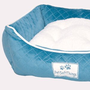 Microplush Quilted Dog Bed with Removable Pillow