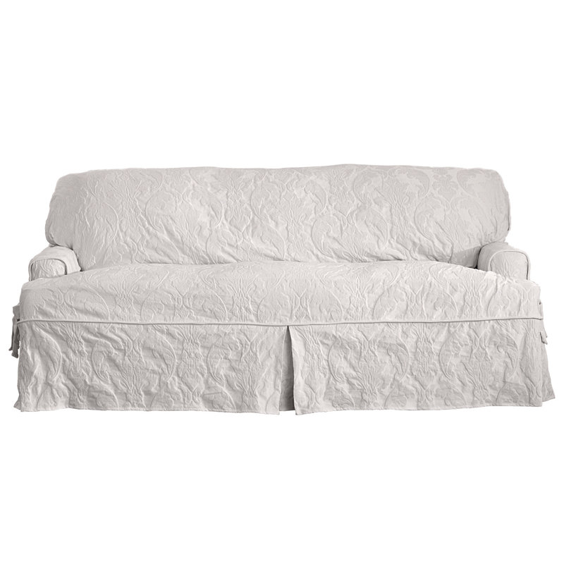 Sure Fit Matele Damask T Cushion Sofa Slipcover Reviews Wayfair Sure Fit Matele Damask T Cushion