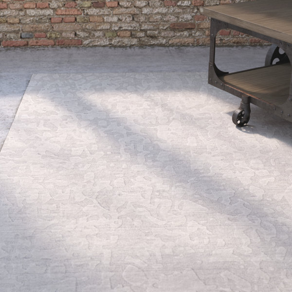 Mathis Hand-Knotted Gray Area Rug by Williston Forge