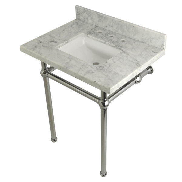Carrara Marble 30 Single Bathroom Vanity Set by Kingston Brass
