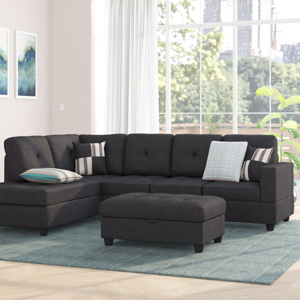 Mauzy Left Facing Sectional With Ottoman By Ebern Designs Great price