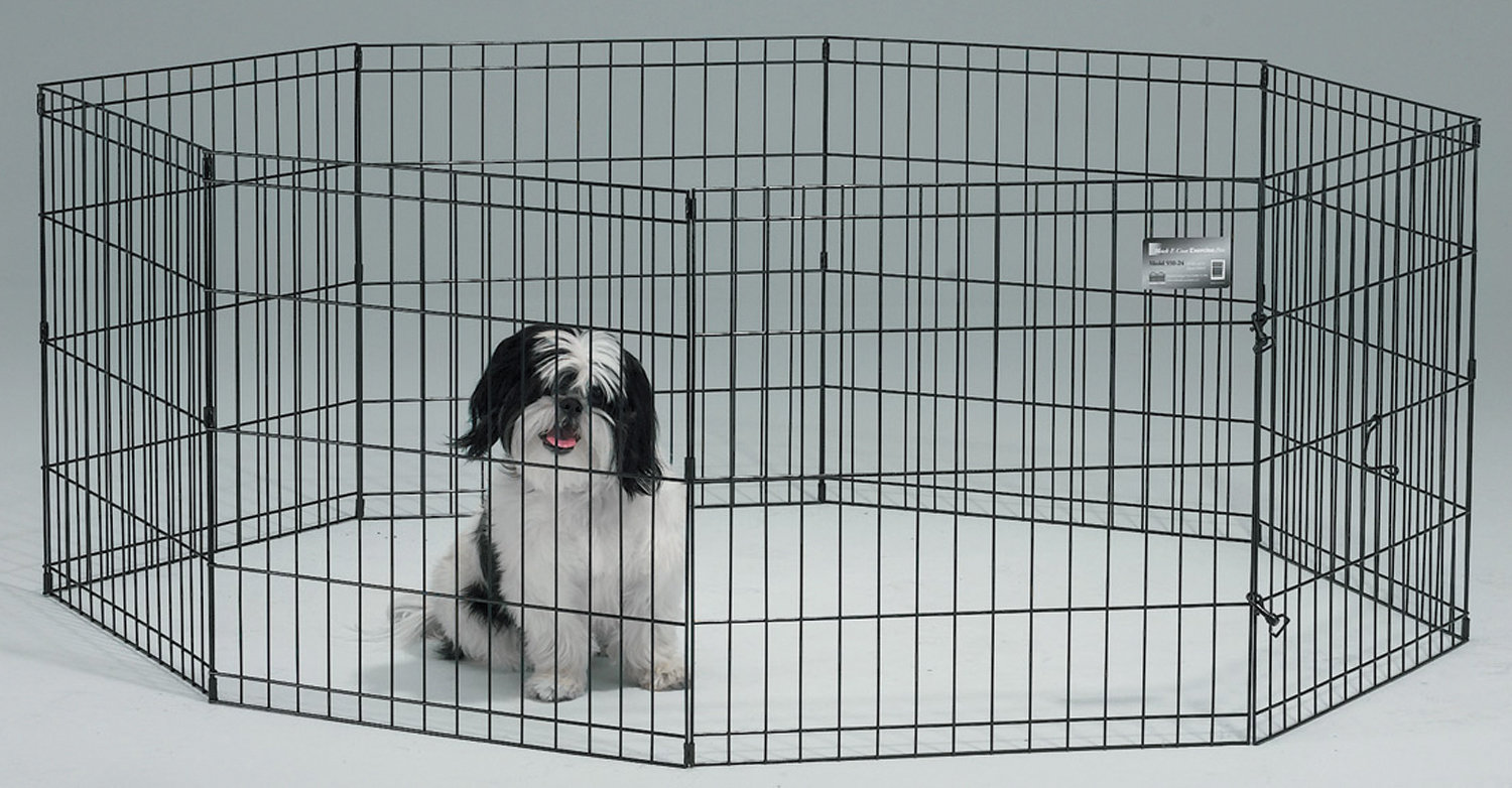 Midwest Homes For Pets Black ECoat Exercise Pet Pen & Reviews Wayfair
