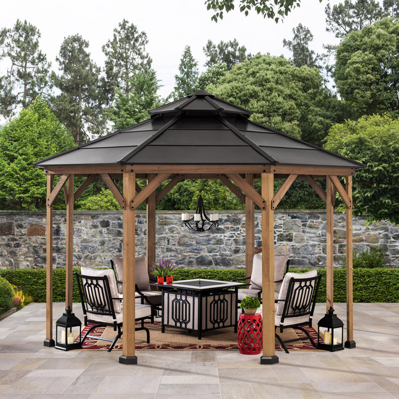 Sunjoy 12 Ft. W x 12 Ft. D Solid Wood Patio Gazebo Wayfair