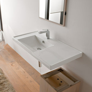 Modern Bathroom Sinks Allmodern Ml Ceramic Rectangular Drop In Bathroom Sink With Overflow