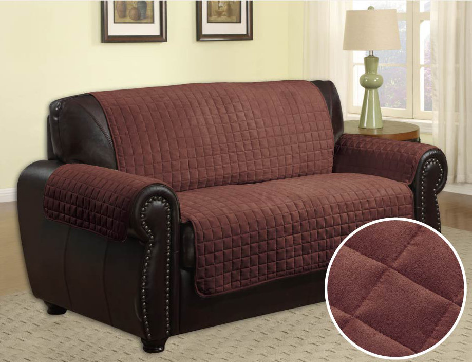 LaCozee Quilted Box Cushion Sofa Slipcover & Reviews Wayfair