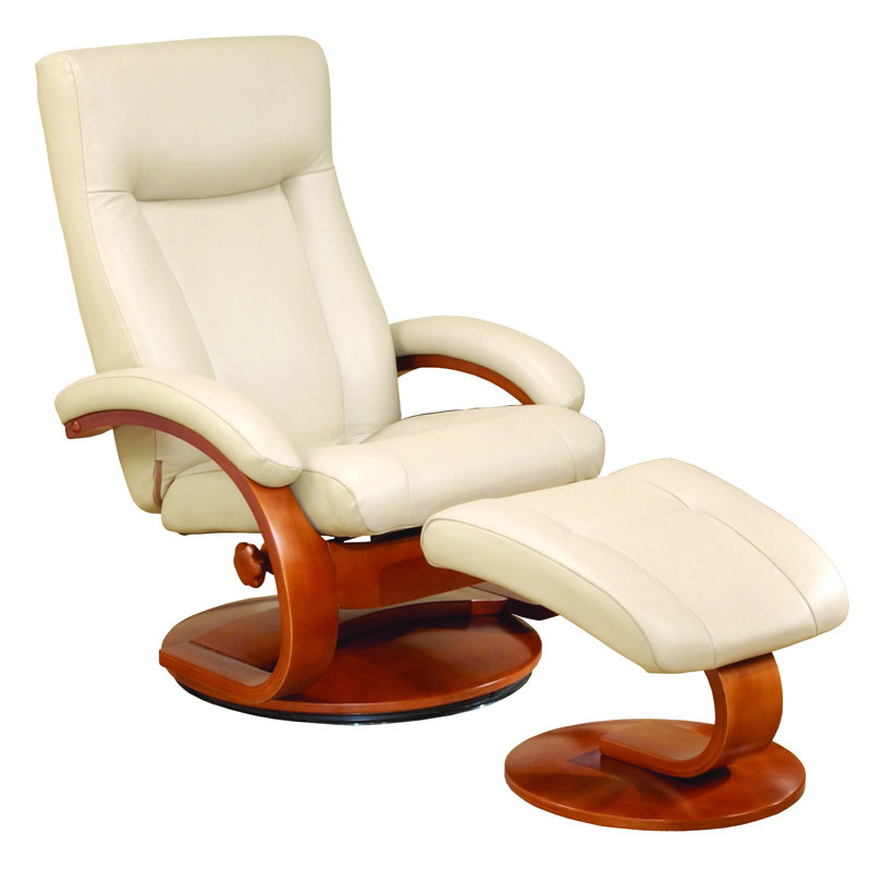 Red Barrel Studio Flathead Lake Leather Manual Swivel Recliner With Ottoman & Reviews Wayfair