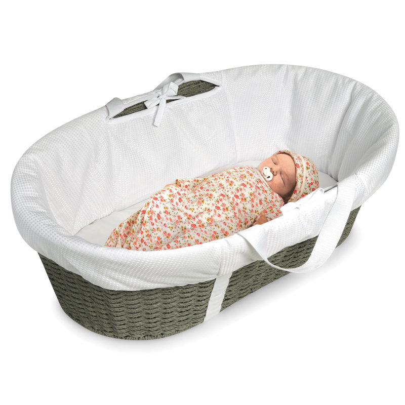 Harriet Bee Landyn WickerLook Moses Basket with Bedding Wayfair