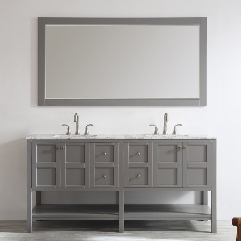 Beachcrest Home Caldwell 72 Double Bathroom Vanity Set With Mirror Caldwell 72 Double Bathroom Vanity Set With Mirror