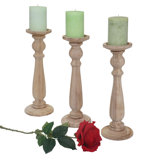 no spike Parlane Mango Wood Candle Holder Candlestick 20cm for Pillar Candle