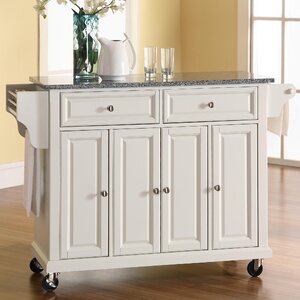 Pottstown Kitchen Cart/Island with Granite Top