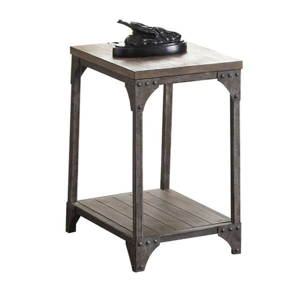 Branstetter Metal And Wood Rectangular End Table By Williston Forge