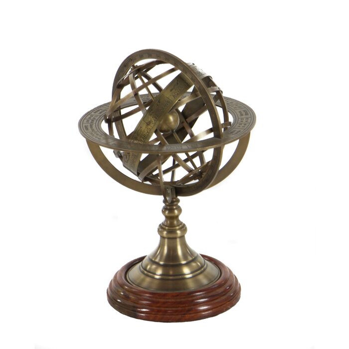 Longshore Tides Engraved Brass Tabletop Armillary Nautical Sphere Globe ...