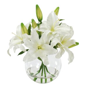 Casablanca Lily Bouquet in Glass Vase