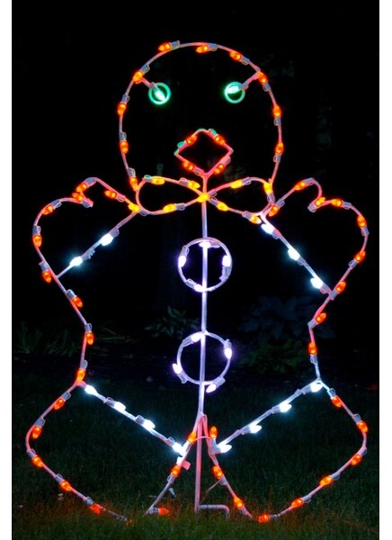 Queens of Christmas Mr Gingerbreadman LED Light Christmas Decoration ...