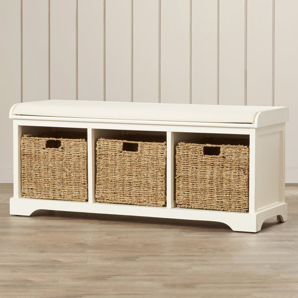 Seminole Wood Storage Bench by Beachcrest Home