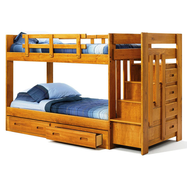 Chelsea Home Twin Bunk Bed with Storage & Reviews | Wayfair