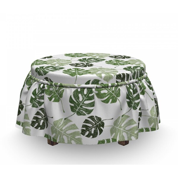 Tropical Jungle Leaves Ottoman Slipcover (Set Of 2) By East Urban Home