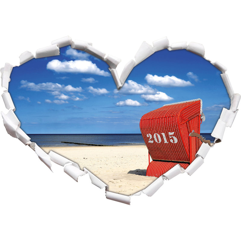 East Urban Home Wandtattoo Roter Strandkorb an der Nordsee ...