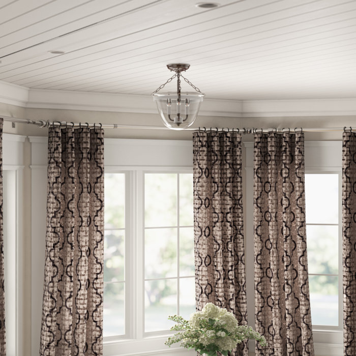 Leavy Bay Window Single Curtain Rod Hardware Set