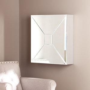 Jaina Mirrored Wall Mounted Jewelry Ar..